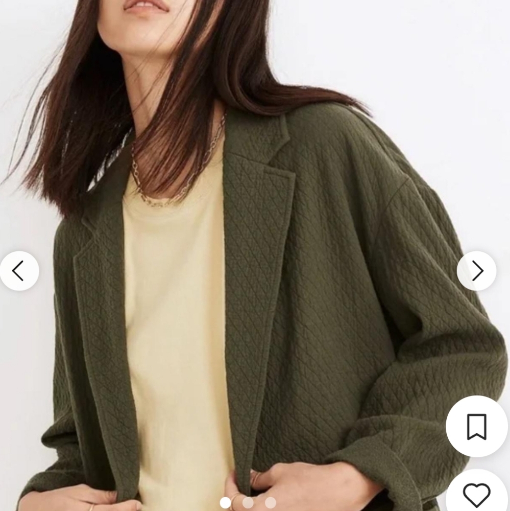 Madewell Quilted Olive Blazer